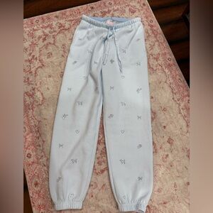 LoveShackFancy PINK💙 Pastel Blue Women’s Joggers Size Small BNWOT
